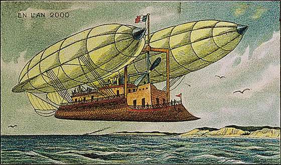 Drawing of futuristic airship